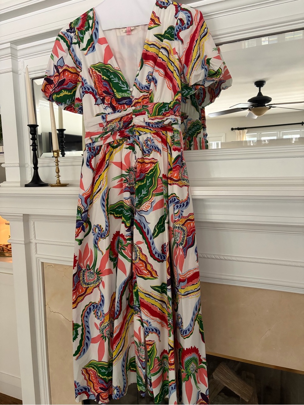 Anthropologie Katerina button down White Multicolor Floral Maxi Dress Small